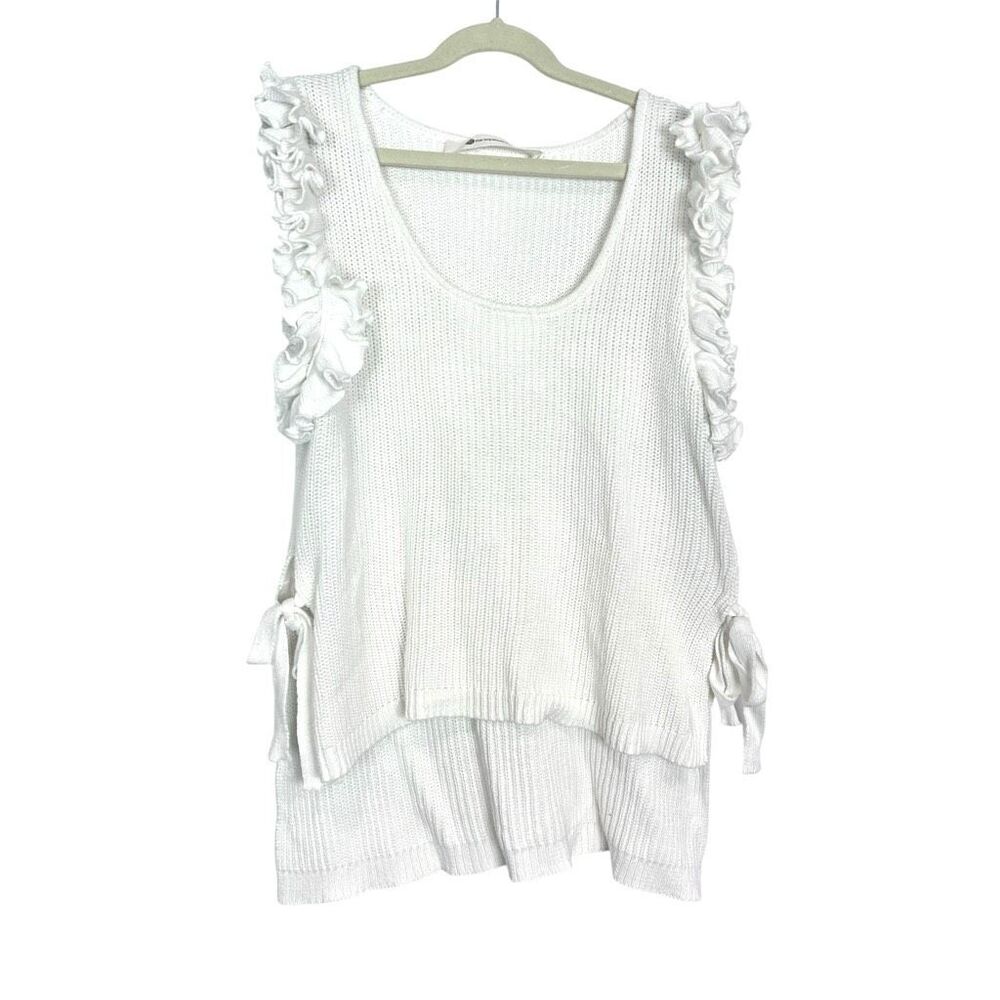 The Impeccable Pig White Ruffle Sleeve Blouse
